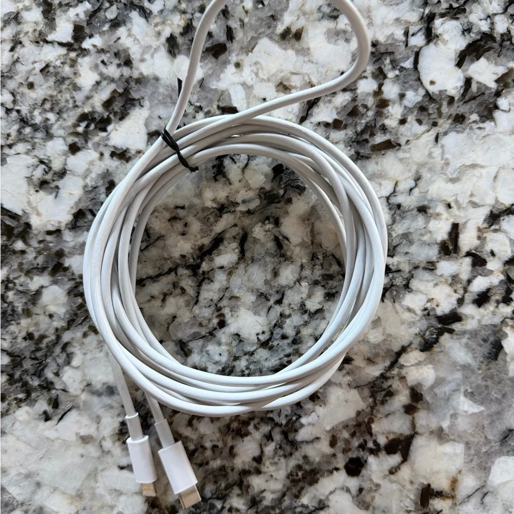 White USB-C Lightning Charging Cable - 10 feet - Picture 1 of 1